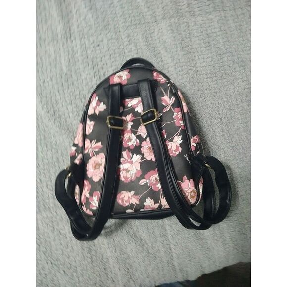Juicy Couture Floral Logo Backpack Black & Pink Y2K Feminine - Picture 6 of 15